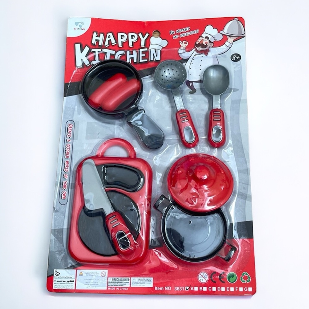 8 Piece Children’s Plastic Happy Kitchen Pretend Cooking Set Replacements